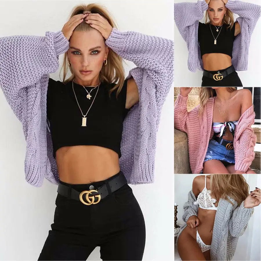 2019 Spring NEW Lady Women Long Cardigan Loose Sweater