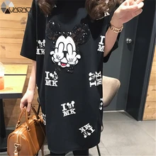 Женское платье, Мультяшные Мини платья, круглый вырез, короткий рукав, Летняя Вечеринка, уличная одежда, повседневные платья размера плюс, платье