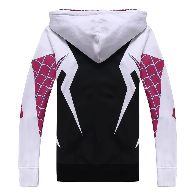 Adult Men Kids Spiderman Costume Cosplay Hoodie Jacket For Game PS4 Insomniac Black Negative Advanced Suit Gwen Avengers Endgame