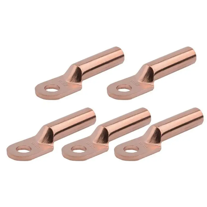 

5pcs DT-10 DT-16 Good electrification performance Cable Connector Crimping Type Copper Terminals Tube Set