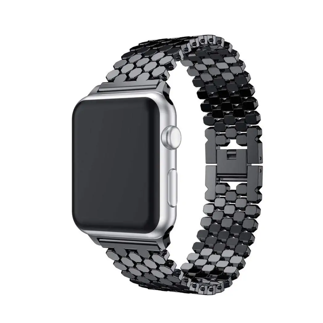 

for Apple Watch 4 40mm 44mm Strap Replacement Band Stainless Steel Men Women Bracelet Business Luxury Style Black Gold Silver