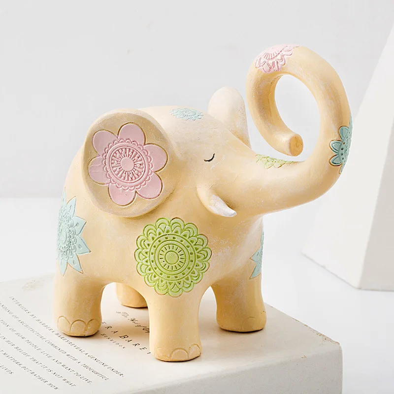 

Northern Europe Animal Retro Ornaments Cartoon Gift Deer Room Decoration Vintage Home Decor Small Elephant Statue