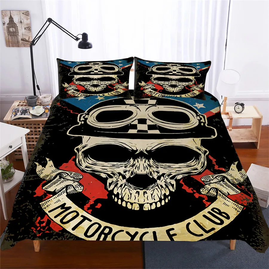 

Bedding Set 3D Printed Duvet Cover Bed Set skull Home Textiles for Adults Lifelike Bedclothes with Pillowcase #KL02
