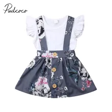 Новые Брендовые платья для маленьких девочек, комбинезоны, короткая юбка, летняя одежда с рукавами-крылышками, комплект из 2 предметов, 0-24 мес