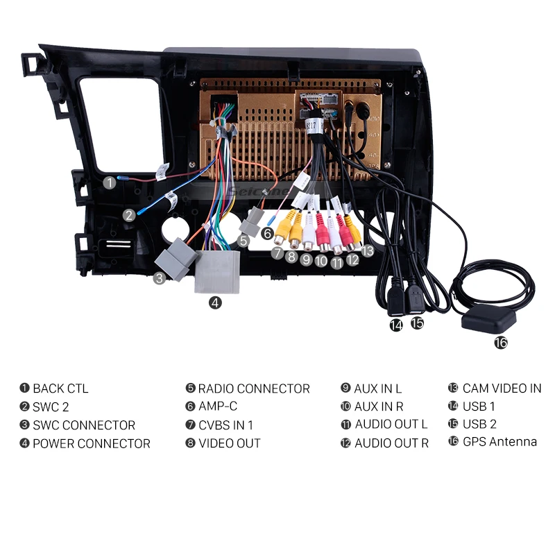 Seicane 2 Din 10 1 &quotAndroid 7 1/8 автомобильное радио для HONDA CIVIC RHD GPS навигационная система
