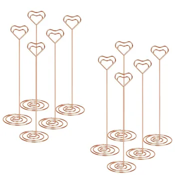 

20 Pack 8.75 Inch Tall Place Card Holders Creative Photo Holder Rose Gold Metal Funny Heart Clip Desktop Decoration Me