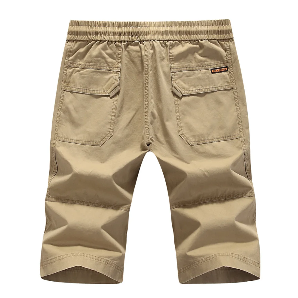 ICPANS Карго повседневные шорты для лета мужские хлопковые шорты брюки для отдыха прямые однотонные мужские укороченные шорты плюс размер 4XL 5XL