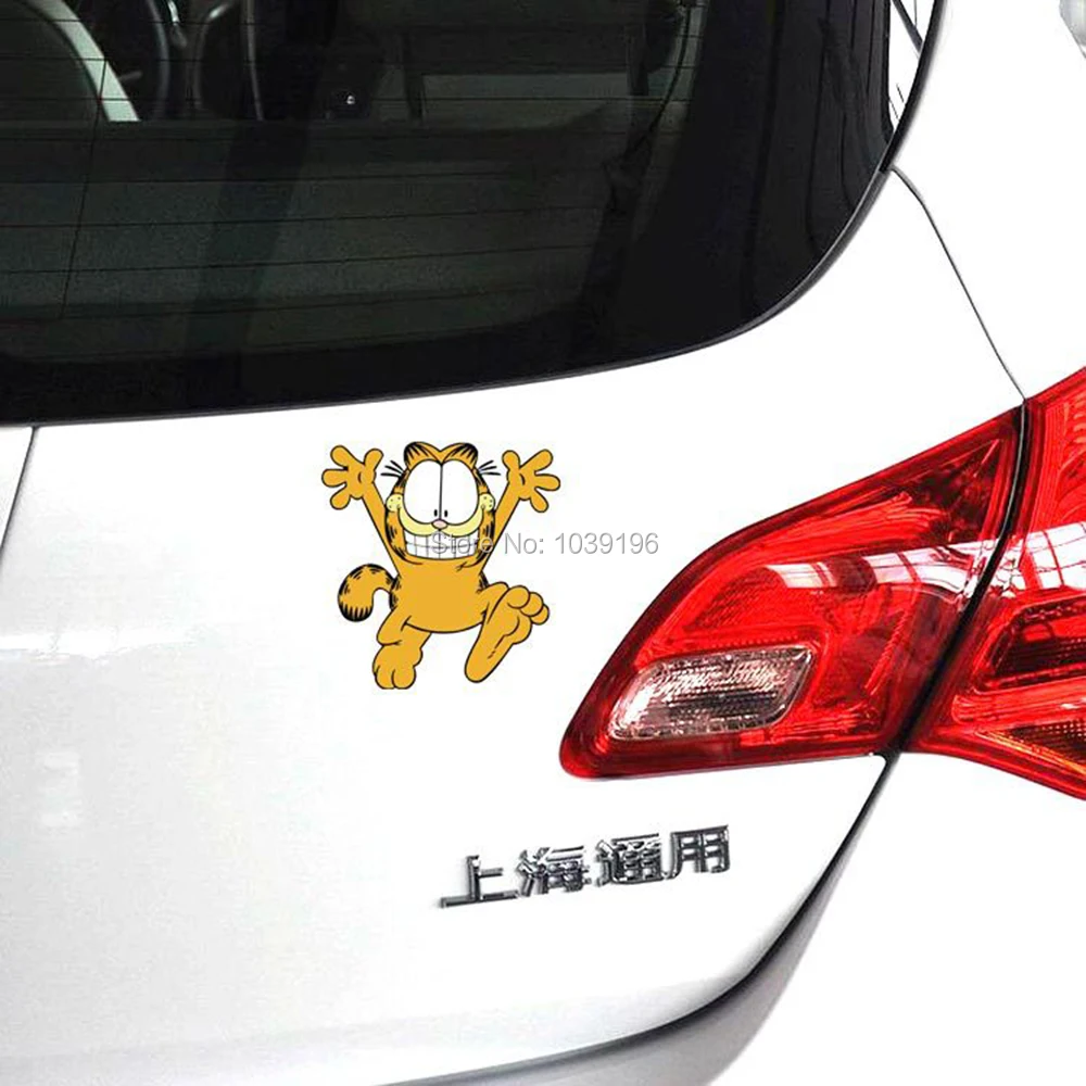 

New Styling Cute Lovely Happy Garfield Running Creative Reflective Car Whole Body Trunk Stickers Decal Waterproof Vinyl