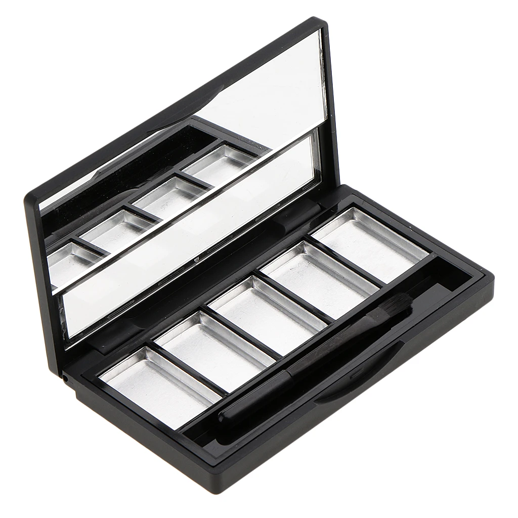 

Empty Eyeshadow Powder Eyebrow Makeup Lip Gloss Blush Case Container & Brush DIY Customized Cosmetics Case
