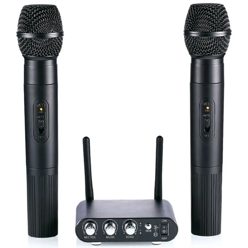 

K38 Dual Wireless Microphones With Receiver Box Various Frequency High-End Microphones For Home Entertainment Conference