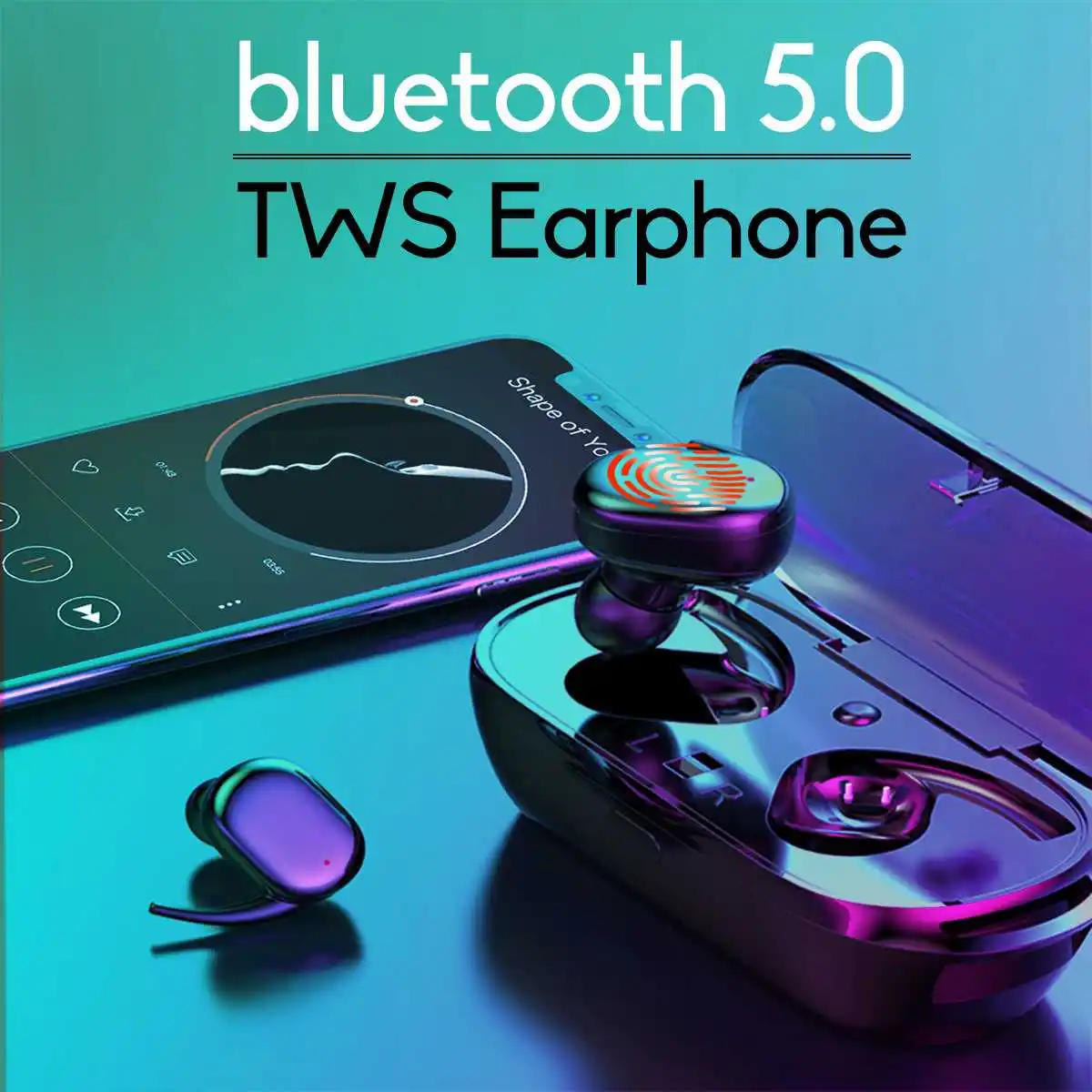 

[Touch Control] TWS bluetooth Earphones 5.0 Mini Wireless Earbuds Sport Ear Stereo Cordless Headset with Charging box