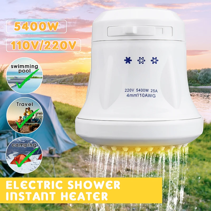 

ST-08 3800W~5400W 110V/220V Electric Shower Head Tankless Instant Hot Water Heater Hose Bracket
