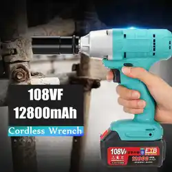 108VF 12800 mAhCordless Ударная дрель драйвер комплект гаечный ключ мощные Комбинированные комплекты с 2 перезаряжаемыми литий-ионными батареями