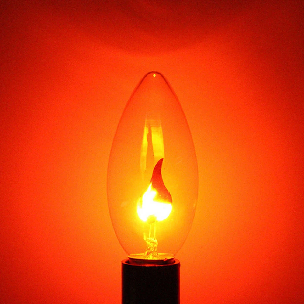 

1PC E14 LED Light Flicker Fire Flame Candle Warm Light Bulb Lamp Home Decoration