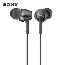 SONY наушники MDR-EX255AP 3,5 мм проводные наушники музыкальные наушники Смартфон Гарнитура Hands-free с микрофоном внутриканальное управление