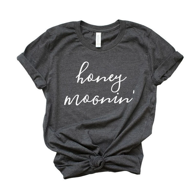 

Honeymoon Shirt Bride To Be Honeymoonin' T-Shirt for Women Vibes Just Married Shirt T Shirt Women Cotton Plus Size Top Drop Ship