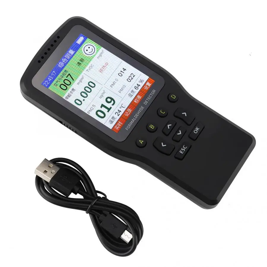 

Professional PM2.5 Household Formaldehyde Detector TVOC Haze Meter Monitor Indoor Home Air Quality Tester Pluviometro USB Charge