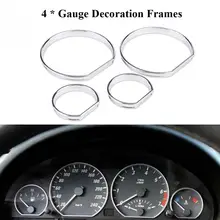 4pcs Car Front Dashboard Speedometer Gauge Decoration Frame Dial Rings Trim for BMW E46 Car Style