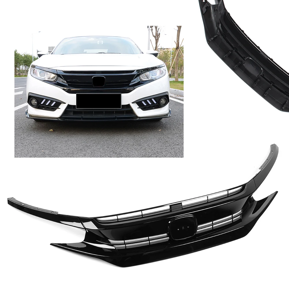 Передняя решетка для Honda Civic купе Sedan 2016 2017 2018 автомобильные аксессуары глянцевый