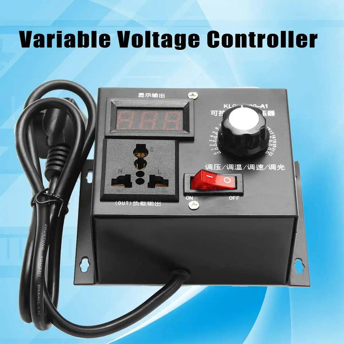 

220V 4000W Variable Voltage Controller For Fan Speed Motor Control Dimmer Speed Temperature Voltage Adjustment