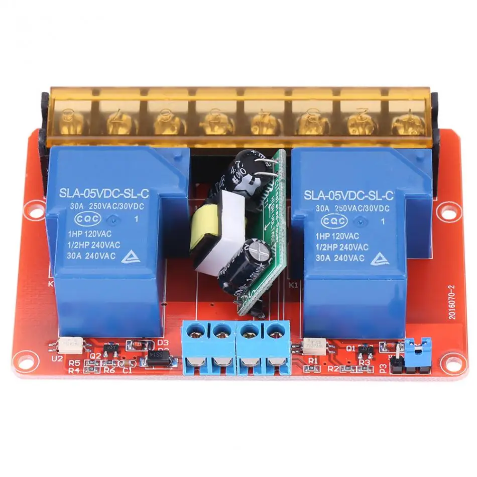 

AC100V-250V 30A High Power 2-Channel Relay Module DC5V High-low Level Trigger Switch Module Wholesale