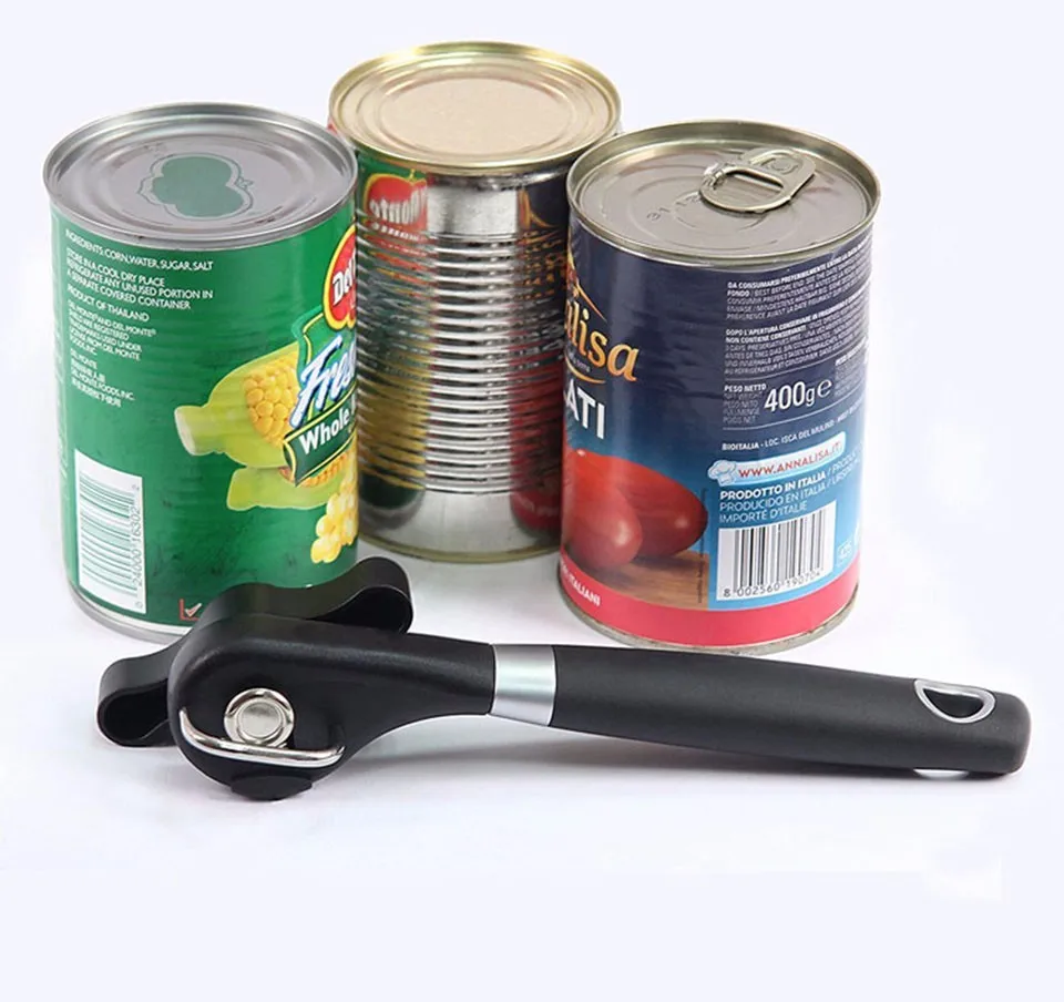 

Manual Plastic Can Opener, Professional Kitchen Tool, Safety Hand-actuated Side Cut, Easy Grip, Knife for Cans Lid, 1Pc