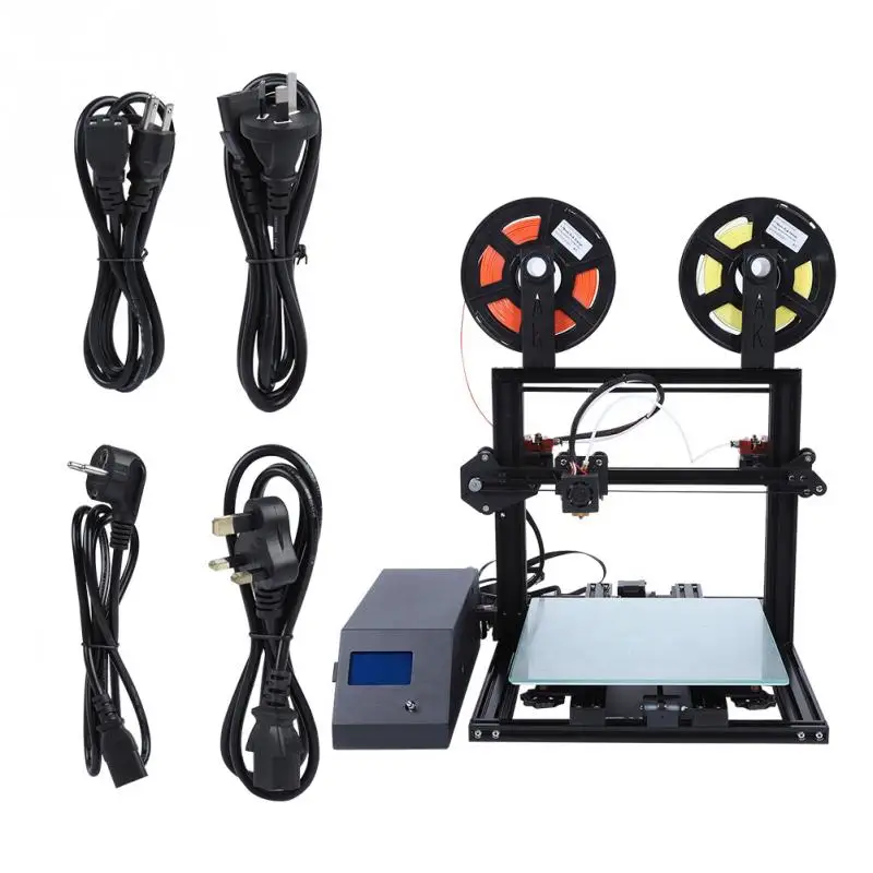 

Dual Extruder 3D Printer Two-color Printing 3D Printer DIY Kit Fast 100mm/s 0.4mm Nozzle Diameter 3D Printer of High Quality