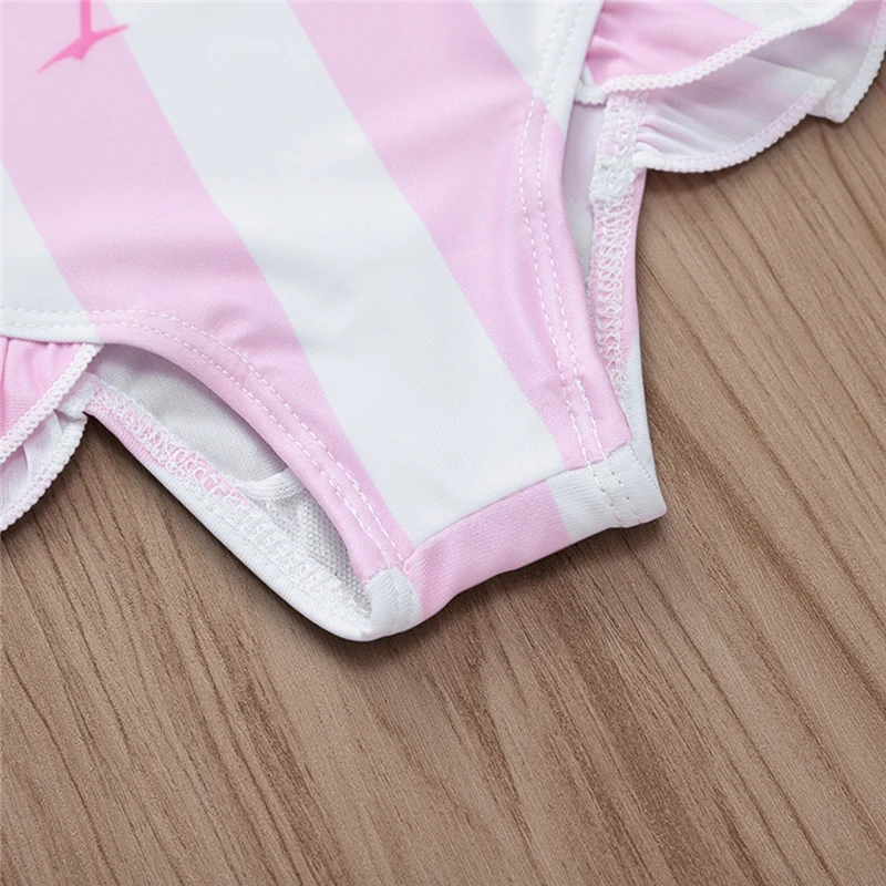 Newborn Toddler Infant Baby Girl Clothes Pink Short Sleeve Swimwear Swimsuit One-piece Bikini Beachwear