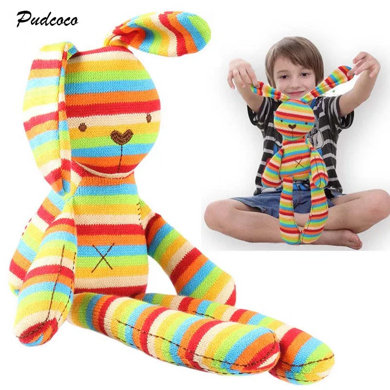 

2019 Cute Bunny Rabbit Stuffed Animal Plush Toy New Baby Kids Knit Soft Appease Bed Pillow Toy Best Gift For Kid
