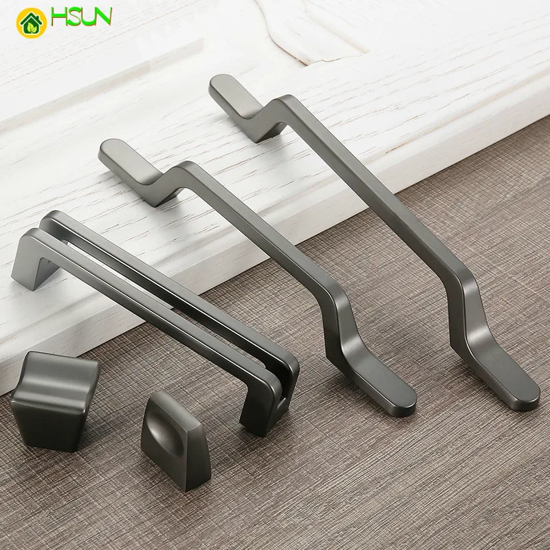

1 pc Modern Zinc Alloy Kitchen Handles Drawer knobs Wardrobe Door Handles Simple Furniture Handle