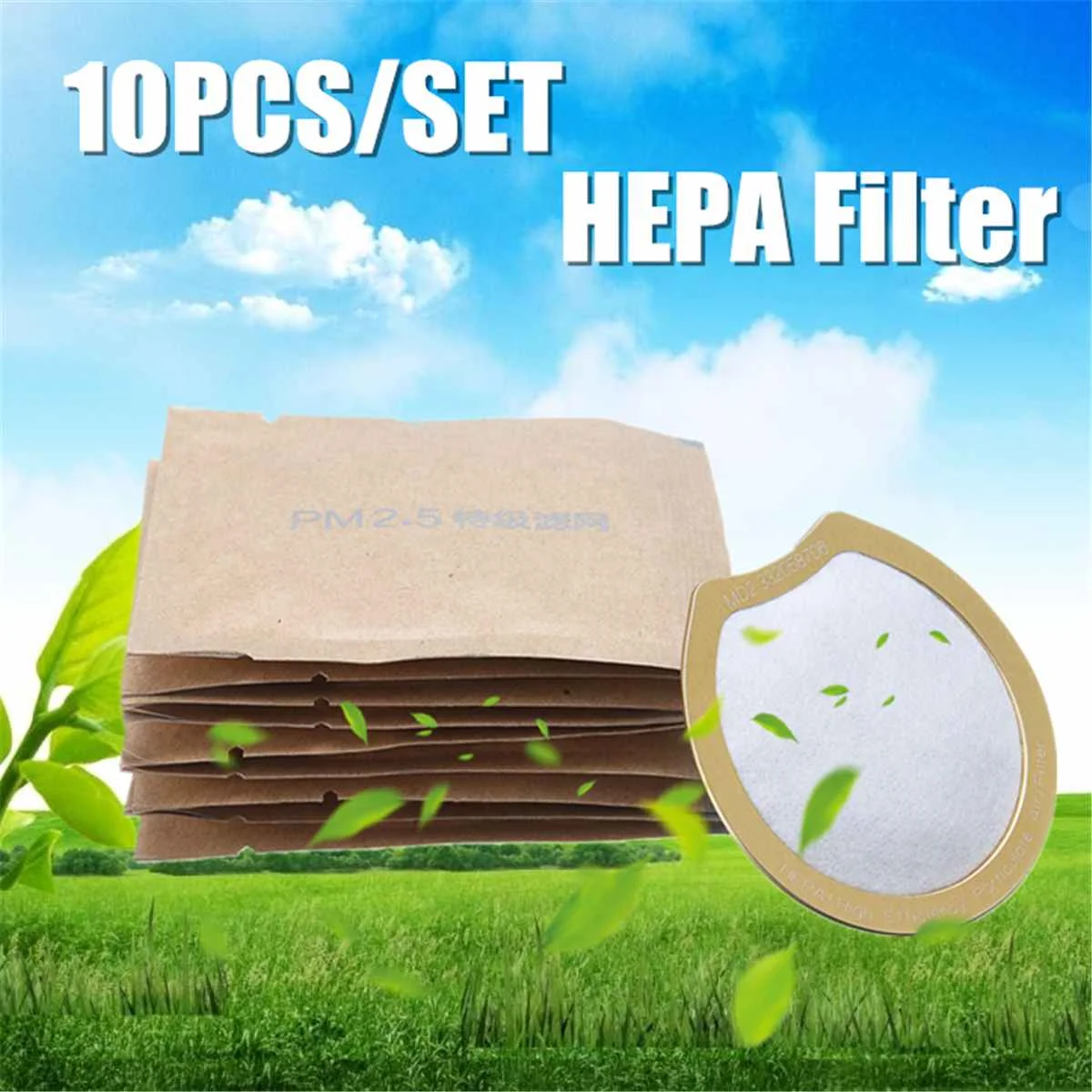 

PM2.5 Anti-dust Cotton Mask Filter Respirator Replacement Ventilation HEPA Protective Screen Chemical Respirator Parts 10PCS