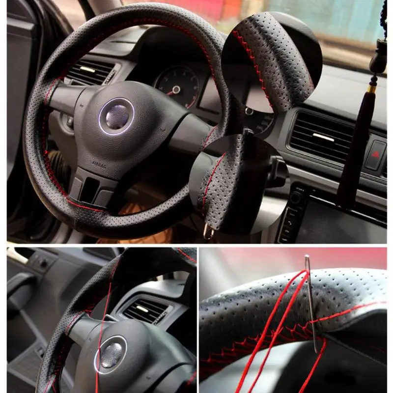 Высокое качество автомобильный Стайлинг DIY чехол рулевого колеса автомобиля с