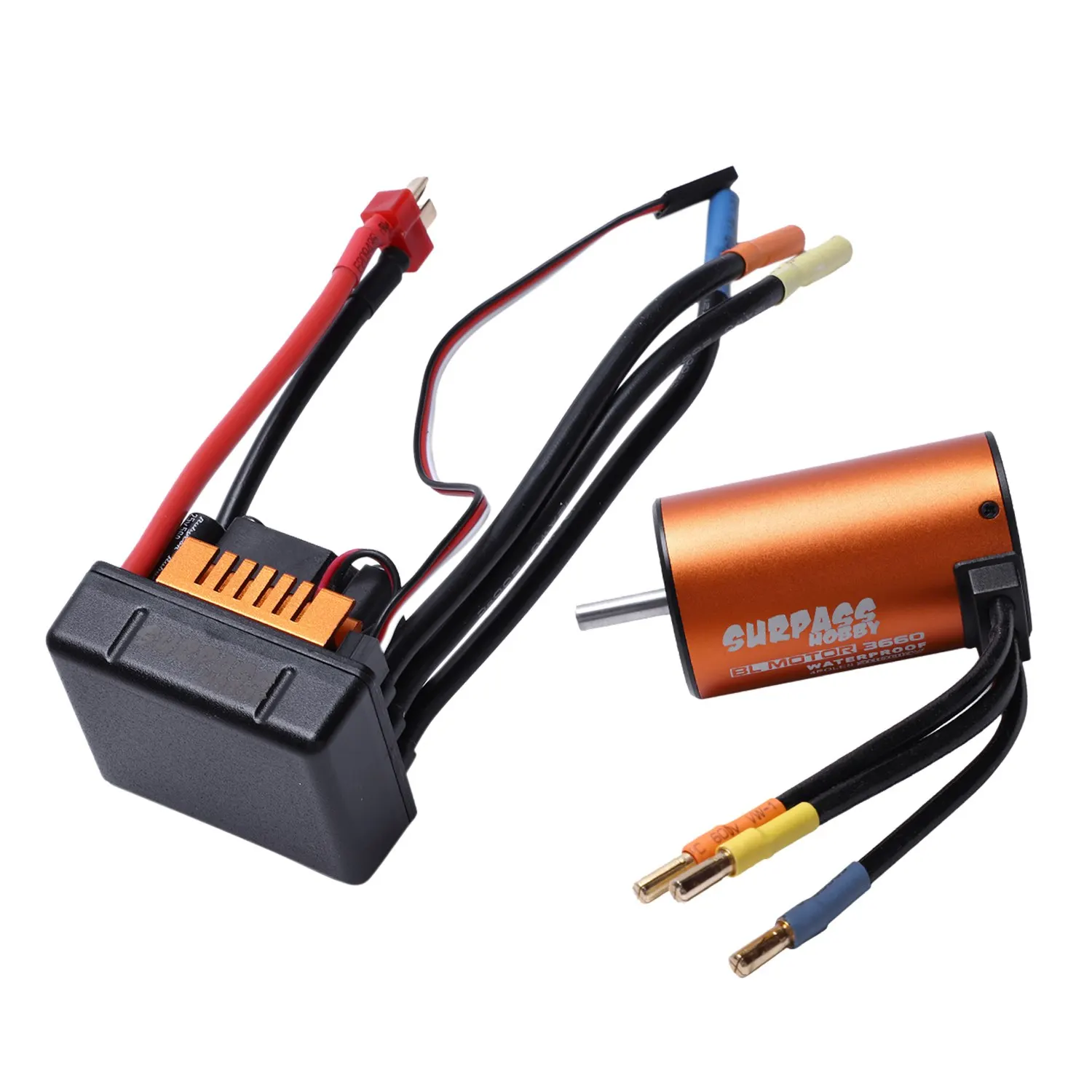 

SURPASS HOBBY 3660 3800Kv Sensorless Brushless Motor With 80A Esc For 1/10 Rc Car