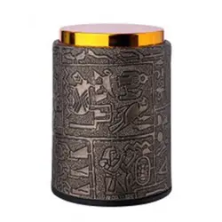 Высокий класс кожаный стакан для игральных костей Египетский узор покрытие золото топ игральные кости чашки