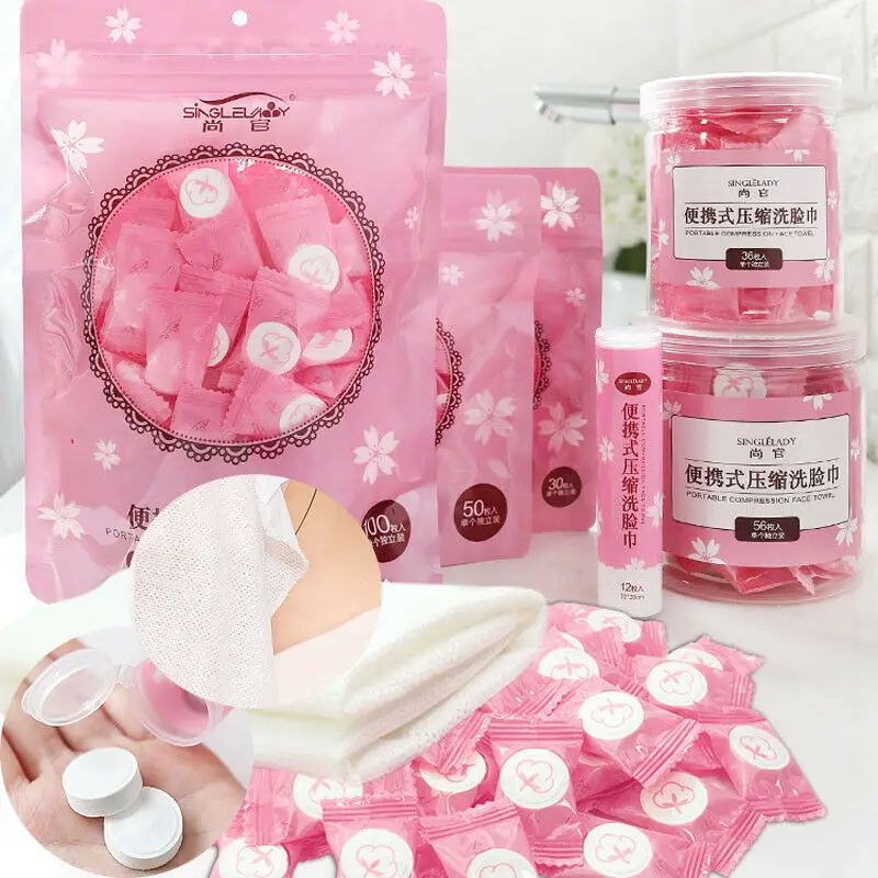 

Portable Travel Non-woven Fabric Disposable Compressed Wash Cloth Clean Towel