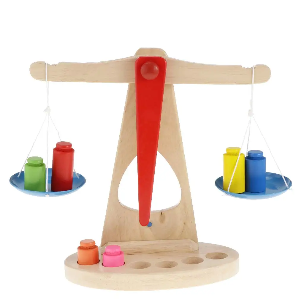 

Wood Balance Scale Weight Toy School Physics Teaching Aids Mathematics Educational Preschool Learning Toy for Kids Baby