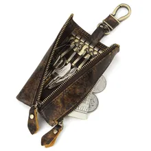 Мужские чехлы для ключей кейс на молнии сумка брелок для ключей для мужчин Организатор ключей экономки s676-40 винтажный кошелек из натуральной кожи для ключей