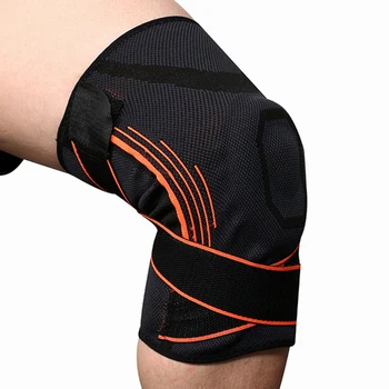 

Sport Knee Brace Silicone Anti-slip Spring Strip Support Pressurization Adjustable Kneepad