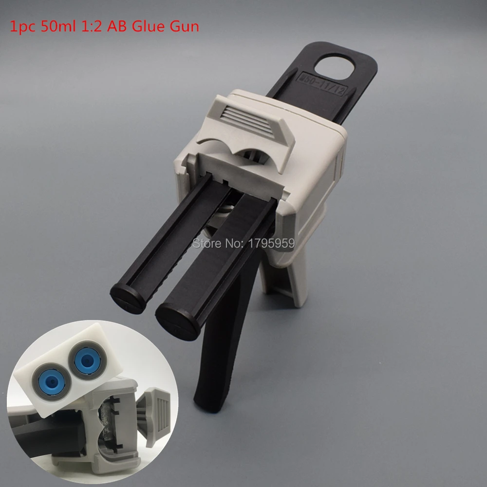 Epoxy Adhesive Dispensing Gun Caulk Nozzle Applicator 50ml 75ml AB Epoxy Glue Gun Applicator Glue Adhensive Cartridge 1:1 1:2 10:1 AB Manual Dispenser