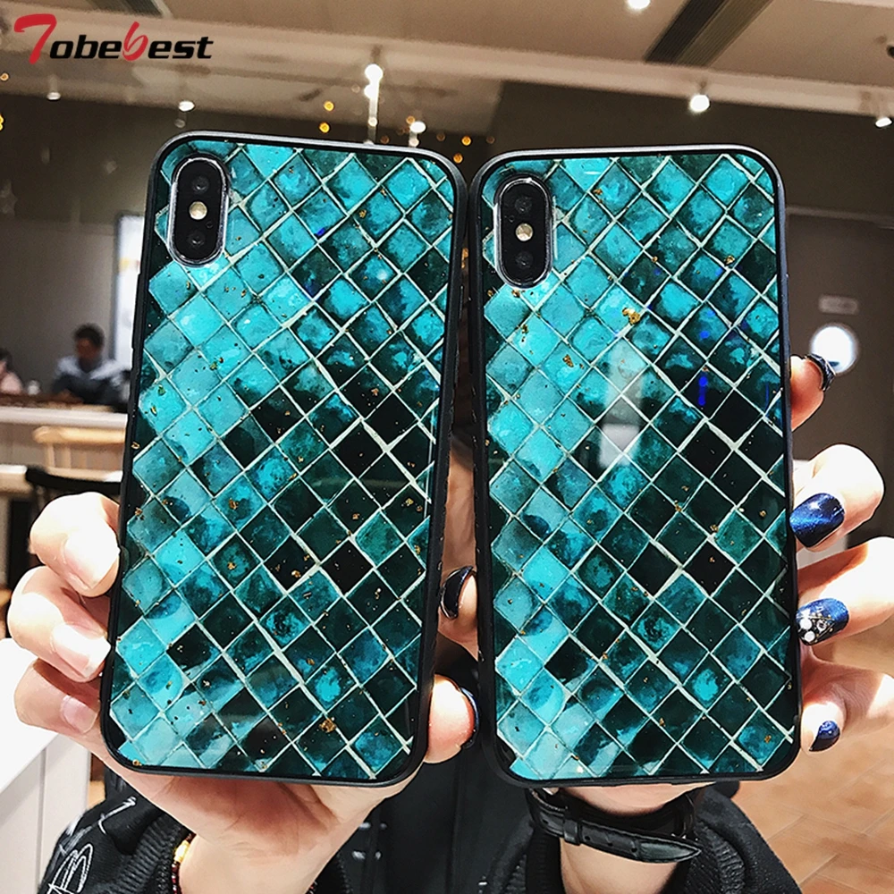 

Gold Foil Mermaid Scales Cases For iPhone X XS Max XR Soft TPU Phone Case For iPhone 7 8 6 6S Plus Glitter Marble Silicone Cover