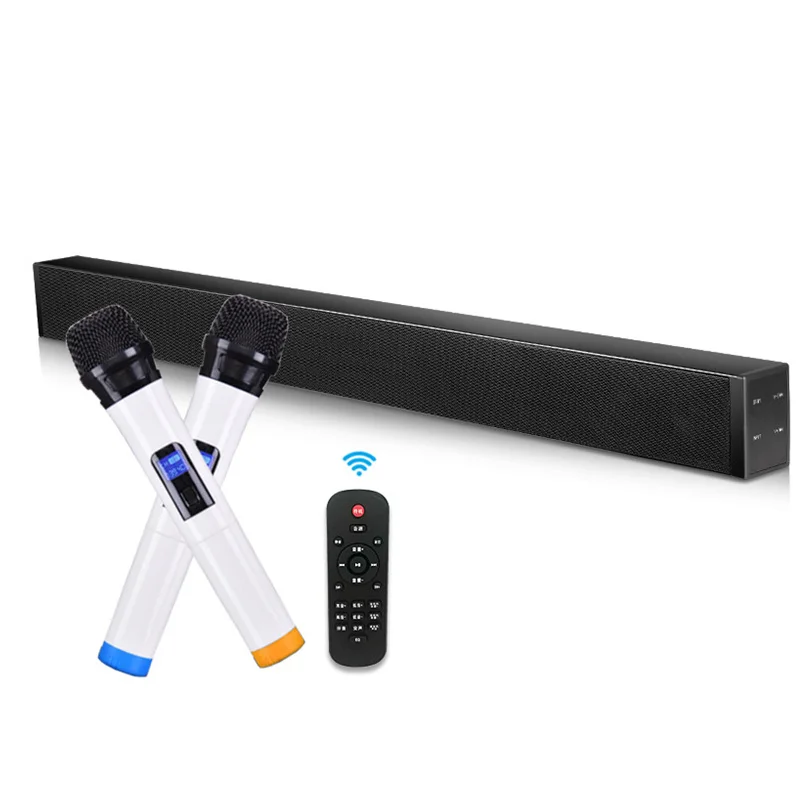 

LEORY Home Karaoke Soundbar TV Speaker Bluetooth 4.2 60W Optical Coaxial Soundbar 8 Loudspeakers 5 EQ Functions Speaker