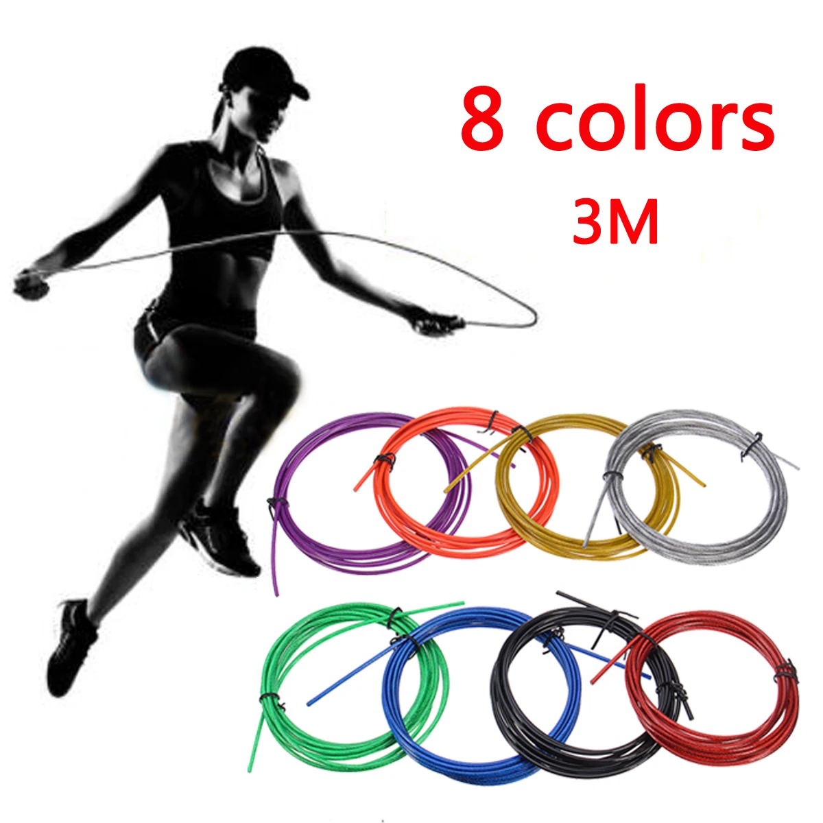 

Jumping Rope Crossfit Replaceable Wire Cable Speed Jump Ropes Skipping Rope Steel wire Replacement