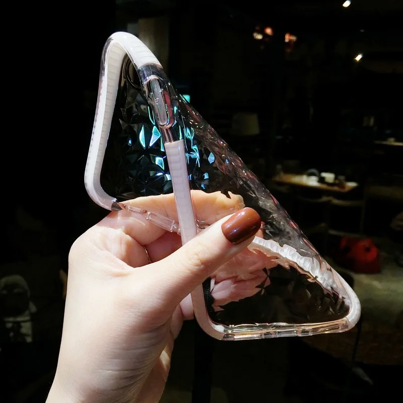20 шт. для iPhone 7 8 Plus X XR XS Max чехол для телефона логотип прозрачный силиконовый корпус Алмазный Узор защитный чехол