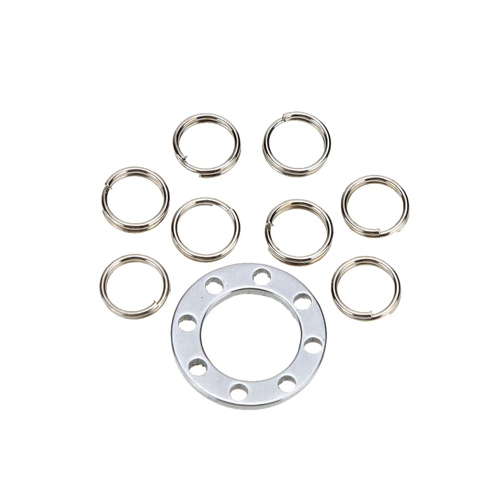 

1Pcs 8 Hole Portable EDC Portable Mini EDC Keychain Pocket Multi Tool Keychain Outdoor Camping Key Ring with 8 Mini Steel Rings