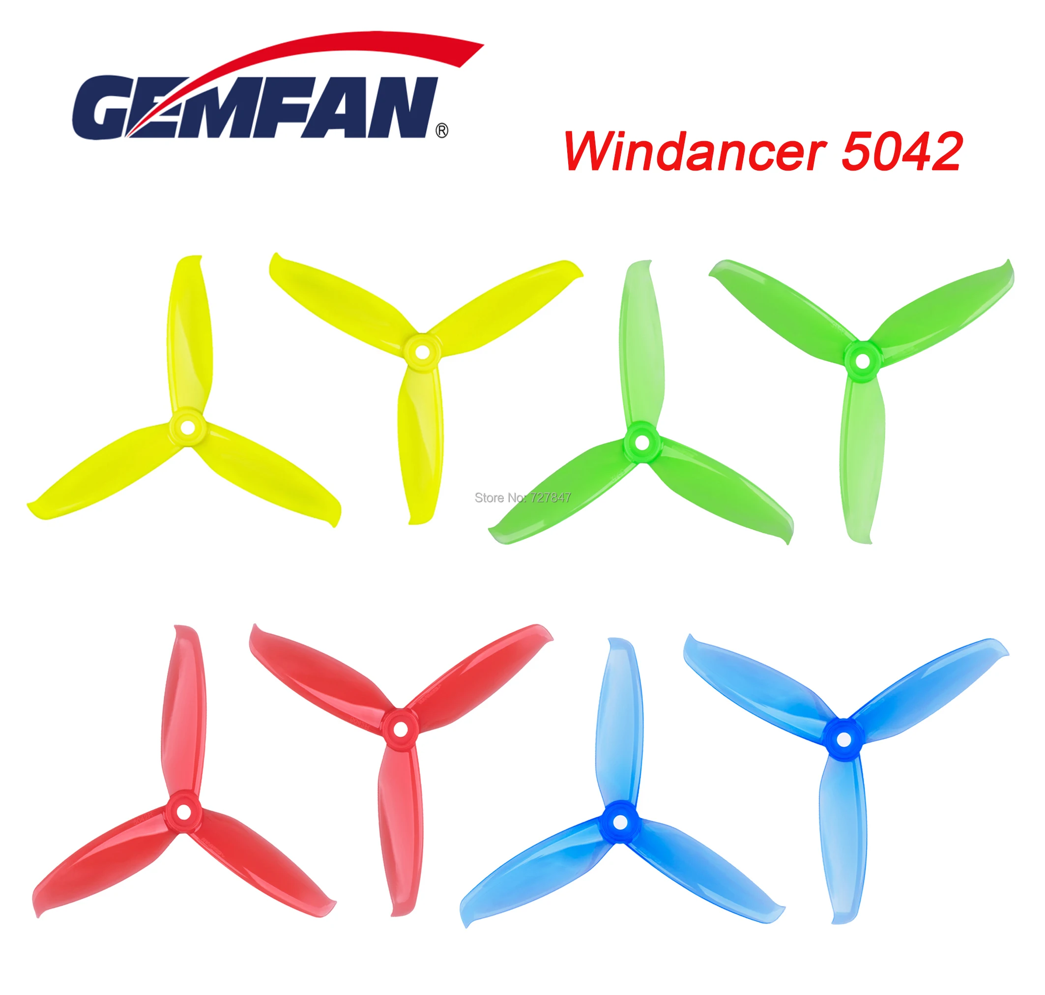 12 пар/24 шт. Gemfan Windancer 5042 5x4 2 дюймов 3 лопастный Пропеллер для FPV рама фристайла 250