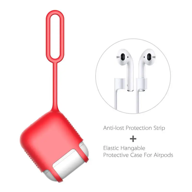 

Mini Wireless Bluetooth Headset Case Bag Silicone Protective Sleeve Earphones Case Cover With Anti-Lost Rope For Apple Airpods