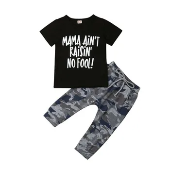

Toddler Kid Baby Boy Camoflage print Clothes Tops T Shirt Pants Tracksuit Outfit Toddler Boy Clothes Cotton O-neck Short Sleeve