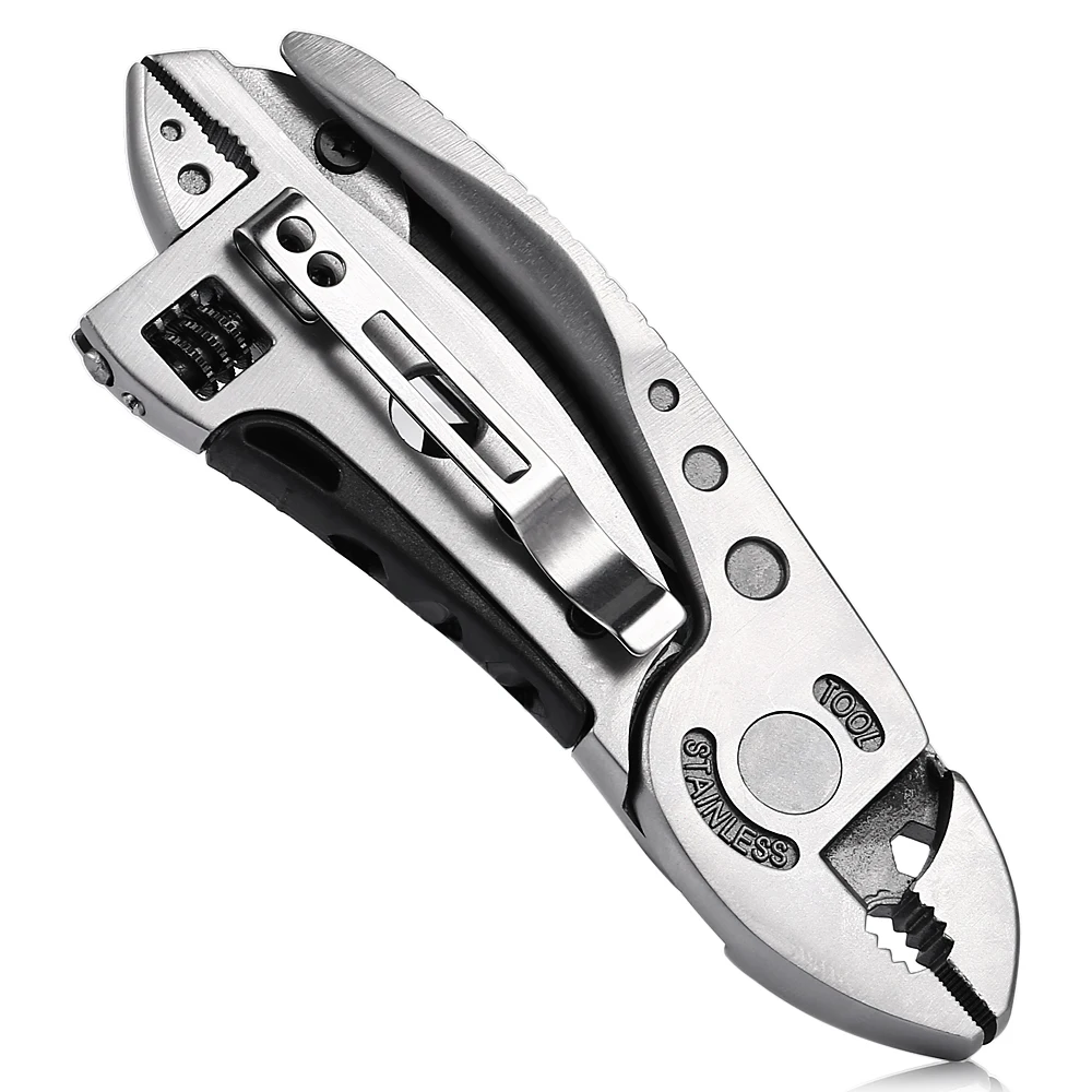 Fold Multi Tool Stainless Steel Pliers Wrench Knife Repair Adjustable