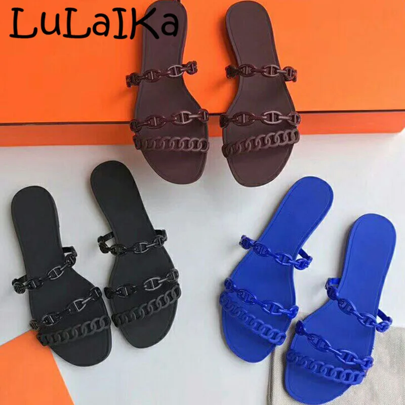 

2019 Brands Woman Solid Color Jelly Flip Flops Female Spring & Summer Transparent Beach Flip Flops Lady Cute Shoes