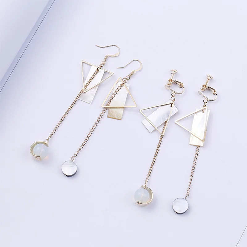 

Asymmetric Shell Butterfly Boucle Simple Delicate Long Earring Exquesite Graceful Allergy Free 2018 New Arrival Unique 1Pair